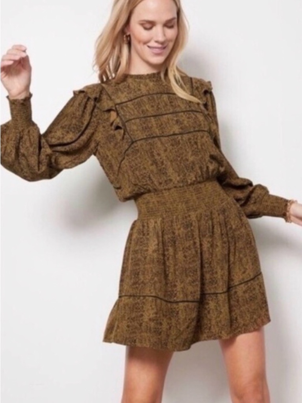 Rails Faren Sepia Python Mini Dress – MSRP $248